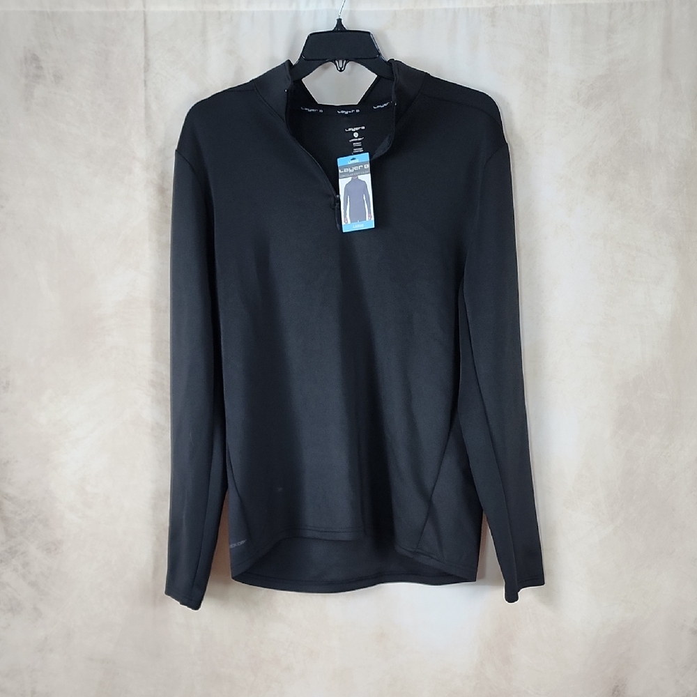 Layer 8 Men's Black Long Sleeve Sweater Tee